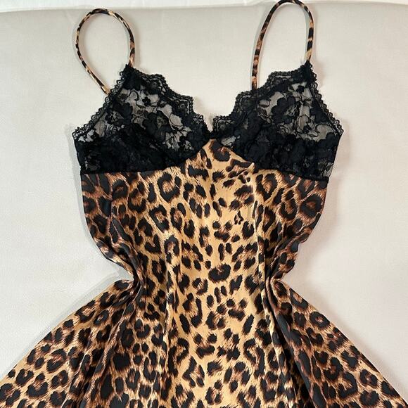 Vintage FASCINATION Leopard Print Lingerie Slip Dress - Picture 2 of 6